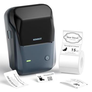 Imagem de NIIMBOT Máquina de etiquetas B1 com fitas, impressora térmica portátil de 5 cm para home office, pequenas empresas, endereço, roupas, artesanato, varejo, suporte para smartphones e PC