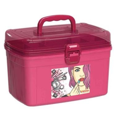 Imagem de Frasqueira Grande Com Bandeja - Nitron, Rosa baby