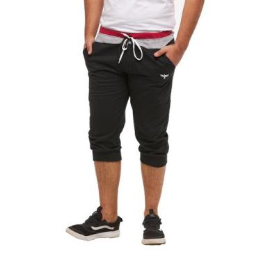 Imagem de Bermuda Moletom Masculina Logo Konoa Saruel Skinny, Preto, M, Masculin