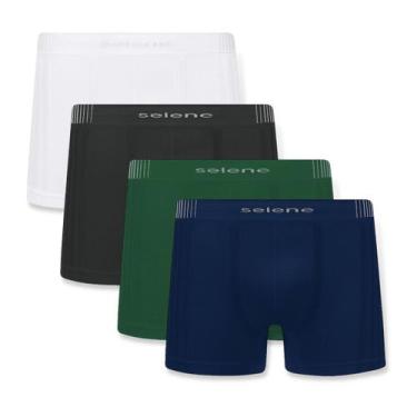 Imagem de Kit 4 Cuecas Selene Masculina Poliamida Sem Costura 11070, Mescla, EG