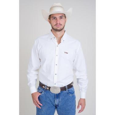 Imagem de CAMISA MASCULINA SLIM FIT MANGA LONGA TEXAS FARM - CAL318 - DO XG AO G2 - OFF WHITE-Masculino