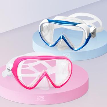 Imagem de EXP VISION Máscara de Mergulho Infantil com Snorkel, Máscara de Mergulho Infantil, Óculos de Natação Antiembaçantes com Proteção Nasal para Mergulho com Snorkel E Natação (T-Azul E Rosa)