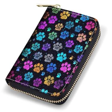 Imagem de stmedazm Porta-cartões de crédito para mulheres, carteira pequena de couro com bloqueio de RFID, carteira sanfonada com zíper, bandeira mexicana, totem asteca maia, Estojos de cartão stm-191