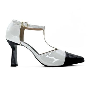 Imagem de Sapato Feminino Scarpin Salto Alto Bicolor 126 (Preto, BR, Adulto, Numérico, 38)