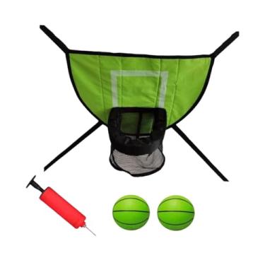 Imagem de Generic Mini cesta de basquete para trampolim, acessórios de fixação para trampolim, gol de treinamento, jogo ao ar livre, suporte universal para basquete, Verde