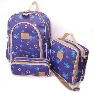 Imagem de Kit Mochila Escolar Infantil Completo Menina Menino Bolsa