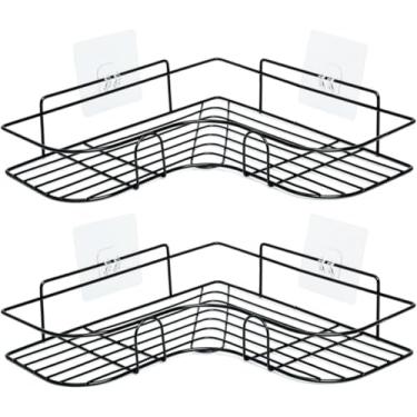Imagem de Prateleira Para Banheiro de Canto e Reta Porta Shampoo Sabonete Suporte Alumínio Resistente(2und Aberta)