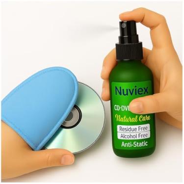Imagem de Kit de limpeza de CD e DVD – Solução de limpeza avançada com conjunto de luvas de microfibra premium – Seguro para CDs, DVDs, Blu-ray e discos de jogos. Feito nos EUA