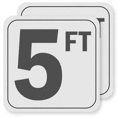 Imagem de Adesivos de profundidade de piscina de 1,8 m (pacote com 2), marcadores de vinil antiderrapantes - 15 x 15 cm, à prova d'água, sinalização de número de segurança para decks de piscina