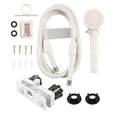 Imagem de Carkio Torneira de chuveiro RV e mangueira de chuveiro e mangueira de chuveiro de alta pressão para economia de água RV kits de chuveiro de reposição para viagem, trailer, trailer, barco, branco