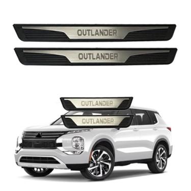 Imagem de 4 Peças Guarnição de Soleira de Porta de Carro para Mitsubishi Outlander 2022-2025, Protetor de soleira de porta de carro soleira de porta protetor de entrada guarnição