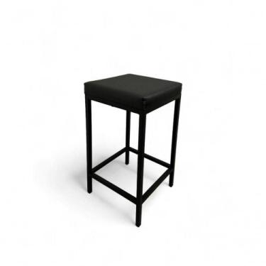 Imagem de Banqueta Quadro Sem Encosto Estofada Preto - 75cm - Casa Decor Lis