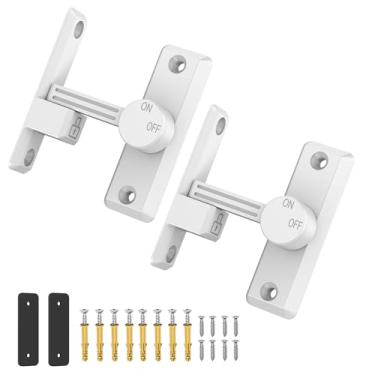 Imagem de Mixizigoz Trava de porta de celeiro, trava de porta deslizante de celeiro dobrável de 90/180 graus, fechadura de porta dobrável de segurança doméstica para garagem, quarto, armário, celeiro, fechadura