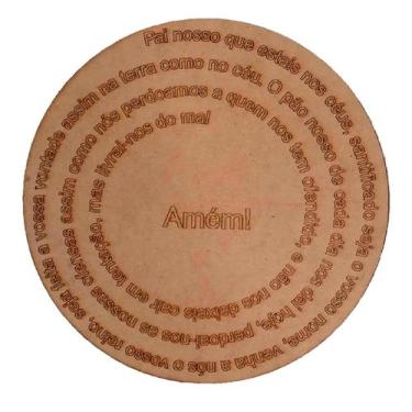 Imagem de Mandala Quadro Decorativo Pai Nosso escrito MDF 3mm com fita dupla fac