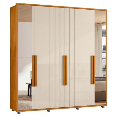 Imagem de Guarda Roupa Casal 230cm Com Espelho Barok Off/cinamomo Z10 - Mpozenato