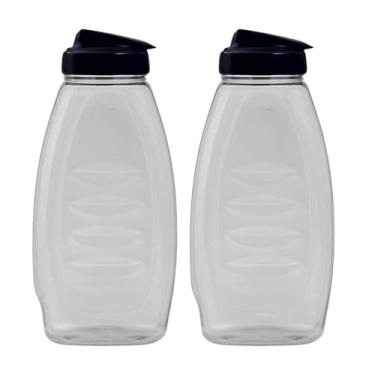 Imagem de 2 Garrafas Geladeira Canoa Jarra Água Suco Tampa Higiênica 1,5 Litro (Fumê)