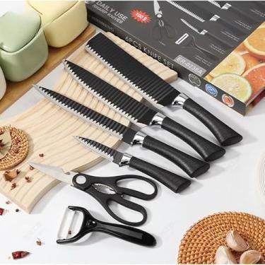 Imagem de Kit de Facas 6 Peças com Tesoura e Descascador de Legumes