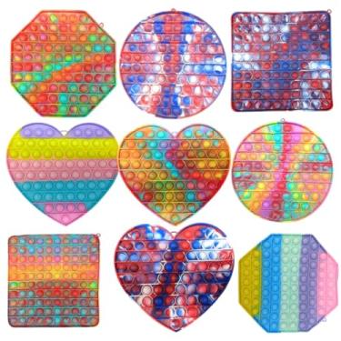Imagem de Pop It Fidget Toy Brinquedo Anti Stress Sensorial KIT COM 6und Sortidos GRANDE 100 BOLHAS
