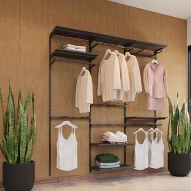 Imagem de Conjunto Estante Cremalheira Comac 3 Estantes 7 Prateleiras 186x200 cm