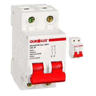 Imagem de 2 Disjuntores 2 Polos 40 Amperes Curva C 4ka Ourolux