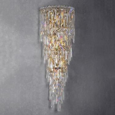 Imagem de Parede De Cristal Moderna Scoe E12 Luz De Parede Interna De Luxo Luminária De Iluminação De Vaidade Para Sala De Estar Quarto Corredor Banheiro Lâmpada Montada Na Parede, Gold, 11inch