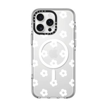 Imagem de CASETiFY Capa transparente para iPhone 16 Pro Max [não amarela/2 m. Proteção contra quedas de grau militar/compatível com Magsafe] - Margaridas Ditsy - Branca - Transparente