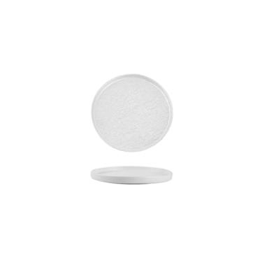 Imagem de Prato de cerâmica de estilo europeu simples e requintado vitrificado resistente a altas temperaturas - padrão de pedra de 20 cm "King Kong White"