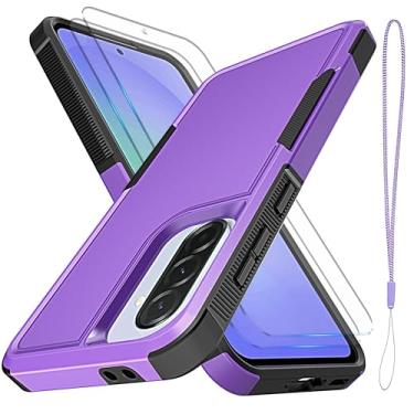 Imagem de YmhxcY Para Galaxy A36/A56 [proteção contra quedas de grau militar de 3,5 metros] [antiderrapante] [2 peças de protetor de tela HD de vidro] Capa resistente à prova de choque para Galaxy A36/A56 de