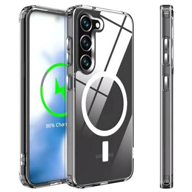 Imagem de Capa Mag-safe para Samsung [Galaxy S25+ PLUS] Capinha Slim Premium [Proteção de Camera] Magnetica Anti-Amarelamento Compatível com Mag-Safe Transparente Clear Case Resistente a Riscos e Anti Impacto