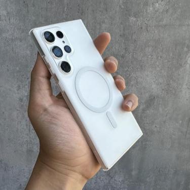 Imagem de MVVKKY para Samsung S24 Plus Case Ultra Thin Mat Magnetic Charging Case Cover (para Samsung S24 Plus/BRANCO)