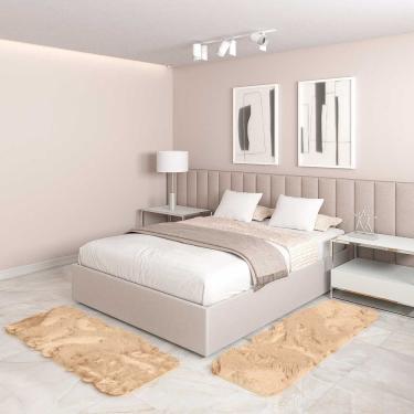 Imagem de Jogo Tapete Passadeira Quarto 2 Uni Bege 50 X 140 Cm