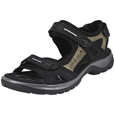 Imagem de ECCO Sandália esportiva Yucatan feminina, Preto/Mole/Nubuck de óleo preto, 8-8.5