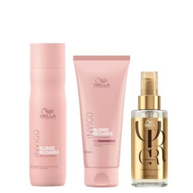 Imagem de KIT WELLA INVIGO BLONDE RECHARGE SH250+CD200+OL30