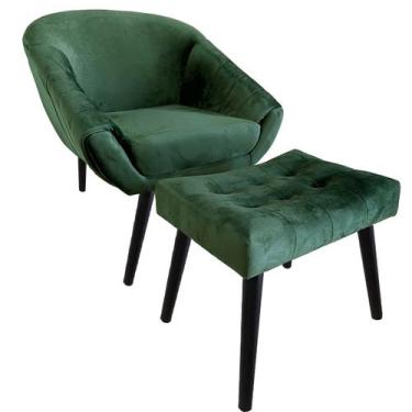 Imagem de Kit Poltrona Giovana Puff Capitonê Luxo e Almofadas em Sued Premium - 