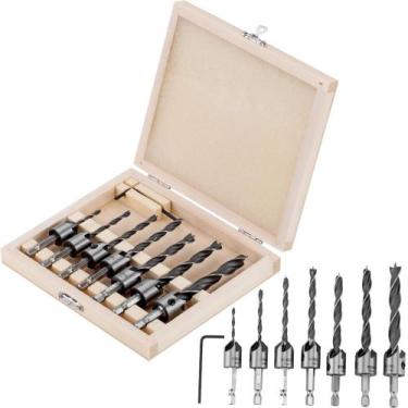 Imagem de Jogo de Brocas Escareadoras p/ Madeira 3-10mm c/ 7 Pcs DENZEL 70427255