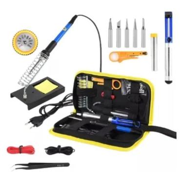 Imagem de Kit Ferro Solda Tubete Estanho Com Resina Sugador Solda