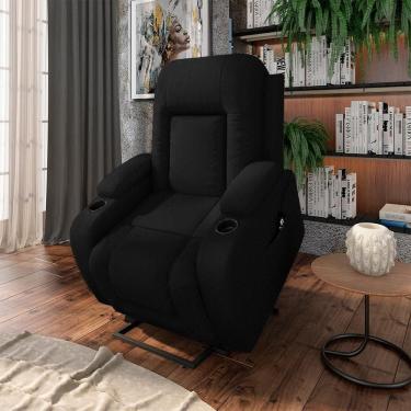 Imagem de Poltrona Do Papai Reclinável Crihs Lift Com Massagem E Aquecimento Pu Preto G23 - Gran Belo