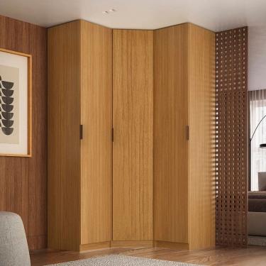 Imagem de Guarda-roupa de Canto 3 Portas 100% Mdf Altezza Clean Freijó