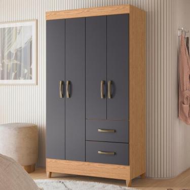 Imagem de Guarda Roupa 4 Portas Cancun Freijó Titanium