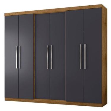 Imagem de Guarda Roupa Casal 6000 Freijó Carbono - Araplac