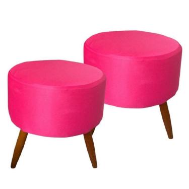 Imagem de Kit 2 Capas Para Puff Redondo Pé Palito Malha Com Elástico