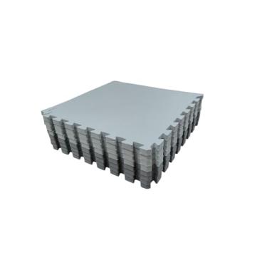 Imagem de Kit 10 Tapete Tatame Eva + Bordas de Acabamento Loja da Maria 50x50x3cm 30mm Tons de Cinza