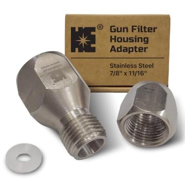 Imagem de Adaptador de carcaça de filtro de pistola Cosmostar 7/20.3 cm x 11/40.6 cm – Retentor de filtro de ponta para pistolas de pintura sem ar, compatível com 164120 ou 164-120, melhora o desempenho do