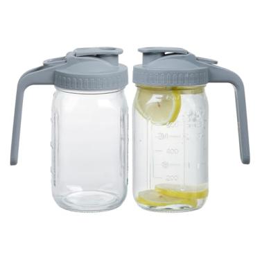 Imagem de Jarro Mason Jar Jarro de vidro de 946 ml com tampa de bico para leite materno (2 unidades, 947 ml)