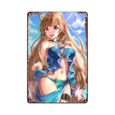 Imagem de Anime Menina Biquíni Metal Poster Sexy Arte Da Parede Decoração Para C