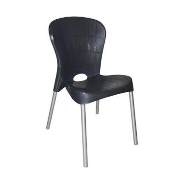 Imagem de Cadeira de Plástico Montes Claros Preta - Mobly