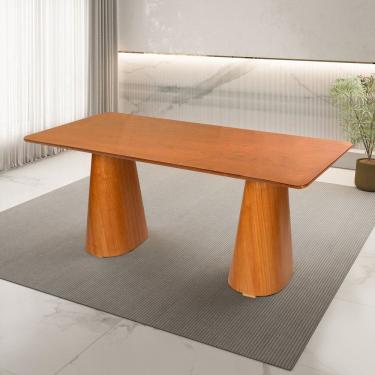 Imagem de Mesa 6 Lugares Retangular em Madeira Maciça Fortaleza Authentic Espresso Móveis Champagne