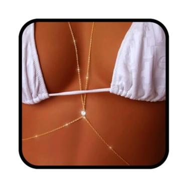 Imagem de Biquíni delicado de cristal Tgirls Corrente de Corpo Sutiã Corpo de Ouro Joia Corporal para Mulheres e Meninas