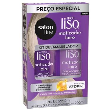 Imagem de Kit Shampoo Salon Line Meu liso Matizador Loiro Desamarelador 300ml + 