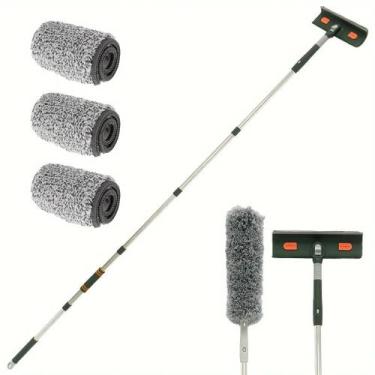 Imagem de Raspador De Chão Extensível 144/206CM, Limpador De Janela, Limpador De